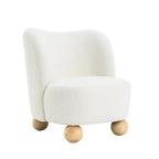 Boucle Upholstered Accent Chair with Curved Back.