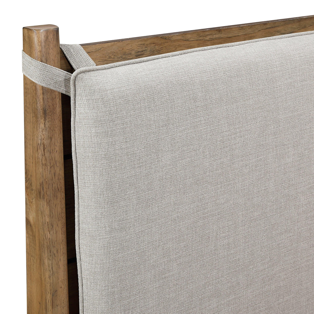Queen Platform Bed with Removable Upholstery Cushion.