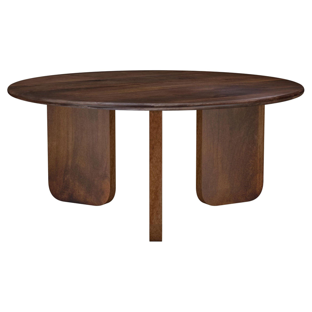 Columbo Brown Round Coffee Table - Mango Wood Design.