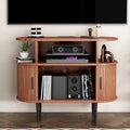 Mid Century Modern Record Player Stand with Charging Station.