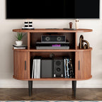 Mid Century Modern Record Player Stand with Charging Station.