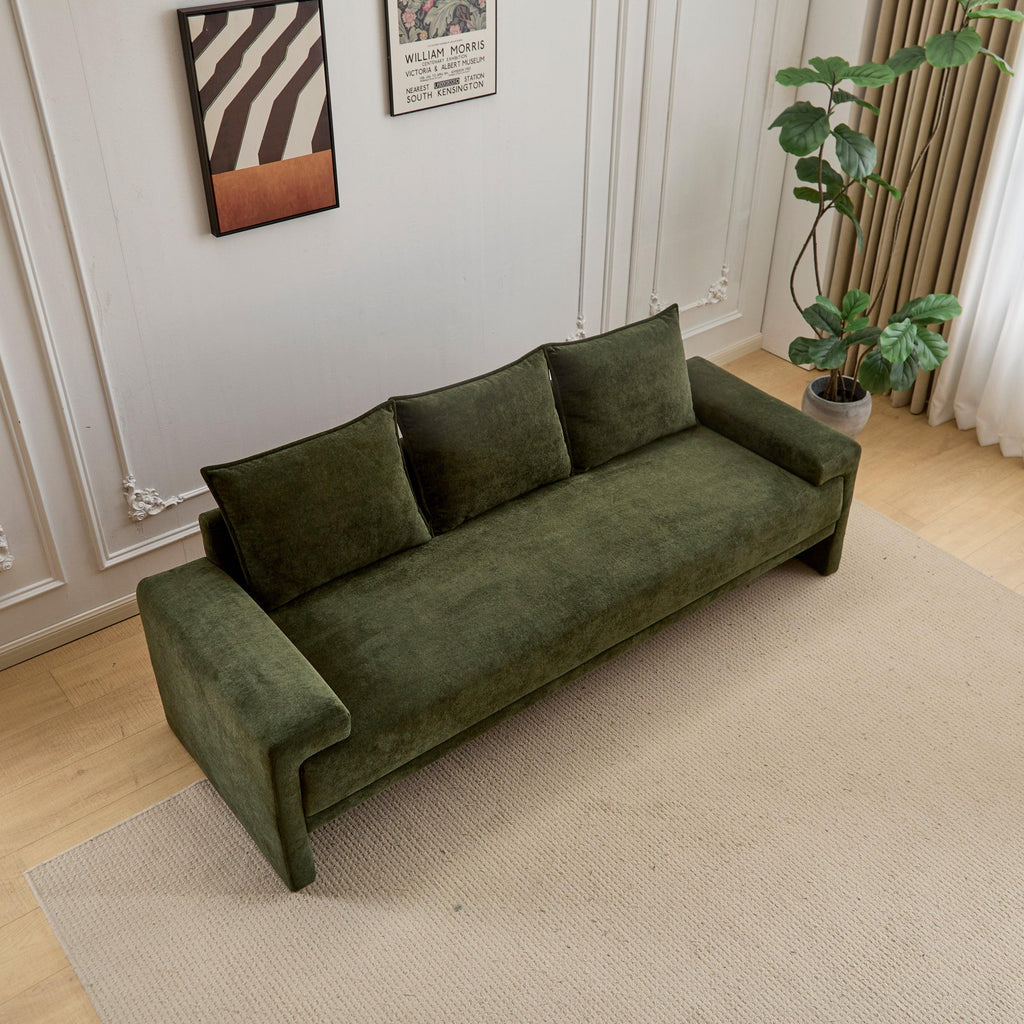 Algora 84.5 in. Modern Velvet Sofa - Moss Green.