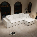Modular Sectional Sofa - White Plush Corduroy.