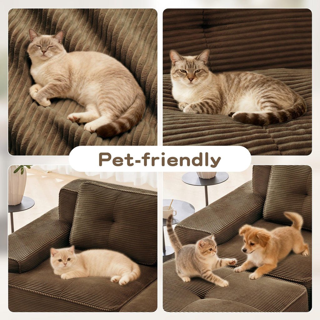 Modular Sectional Sofa for Living Room - 6-Seater V Shaped Couch.