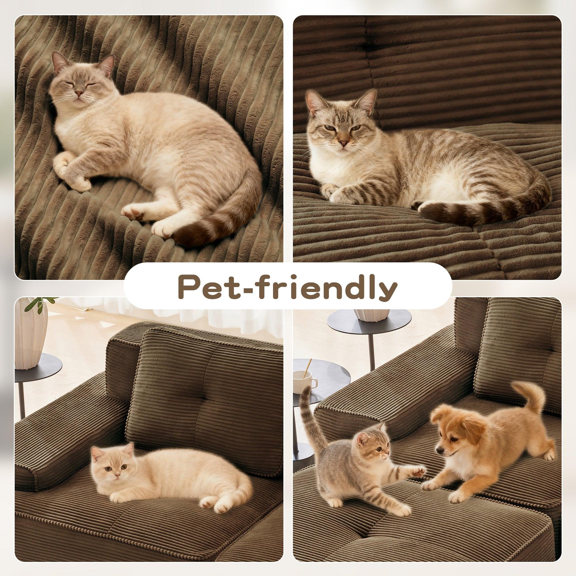Modular Sectional Sofa for Living Room - 6-Seater V Shaped Couch.