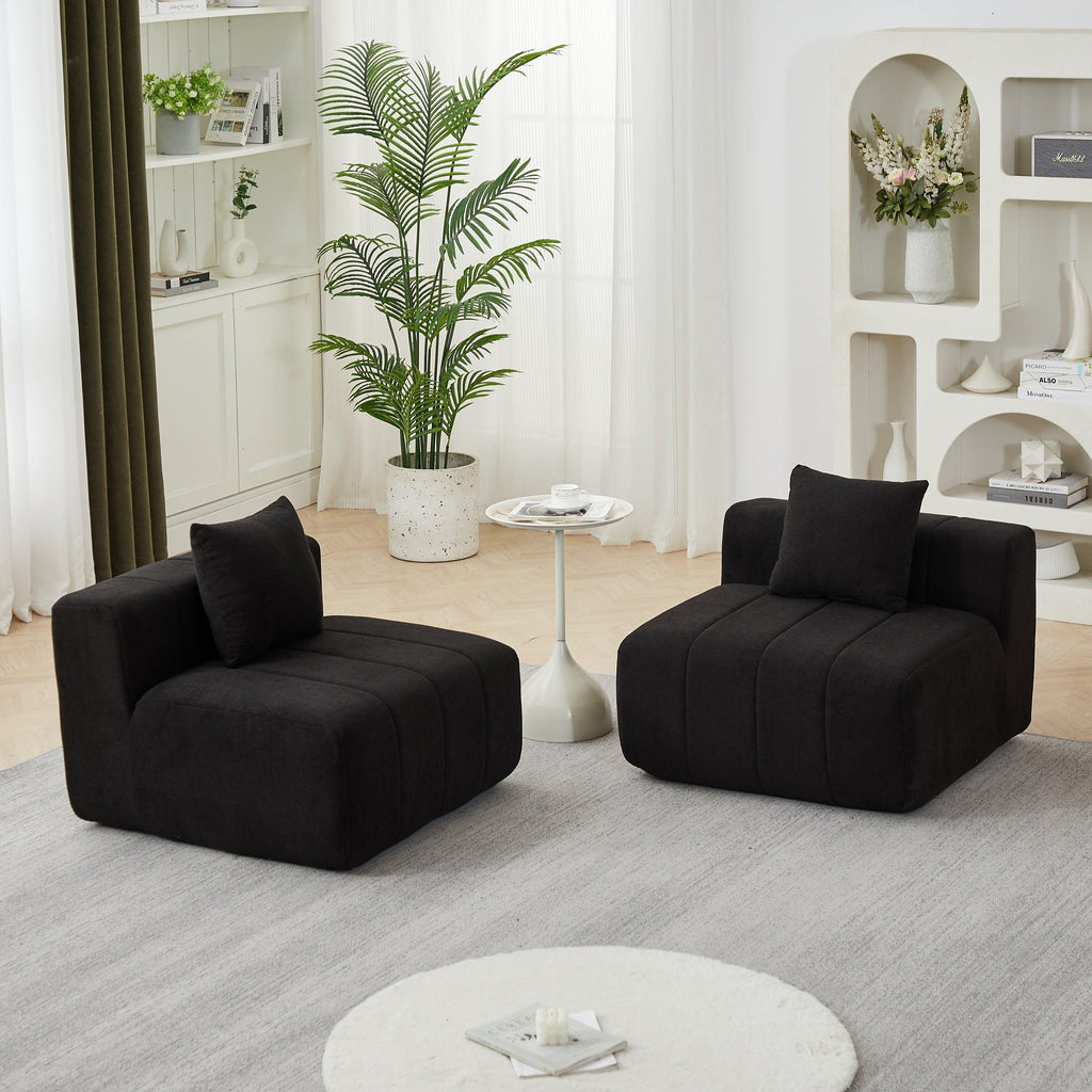 Modular Chenille Sectional Sofa with 2 Pillows.