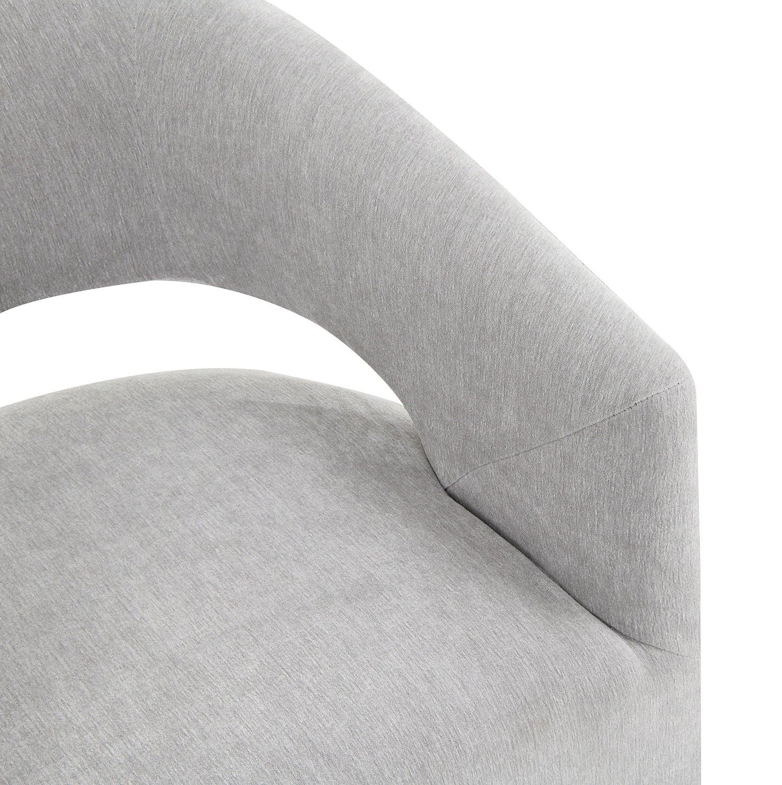 Contemporary Gray Arm Chair with Casters.