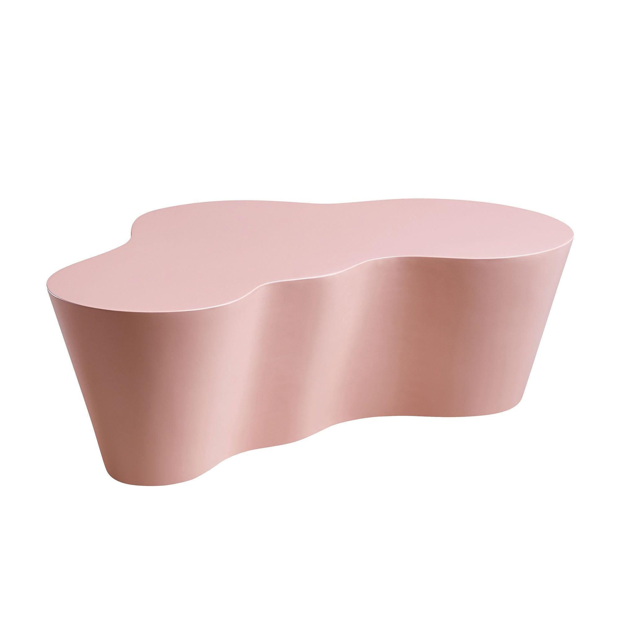 50 Inch Pink Fiberglass Coffee Table for Living Room.