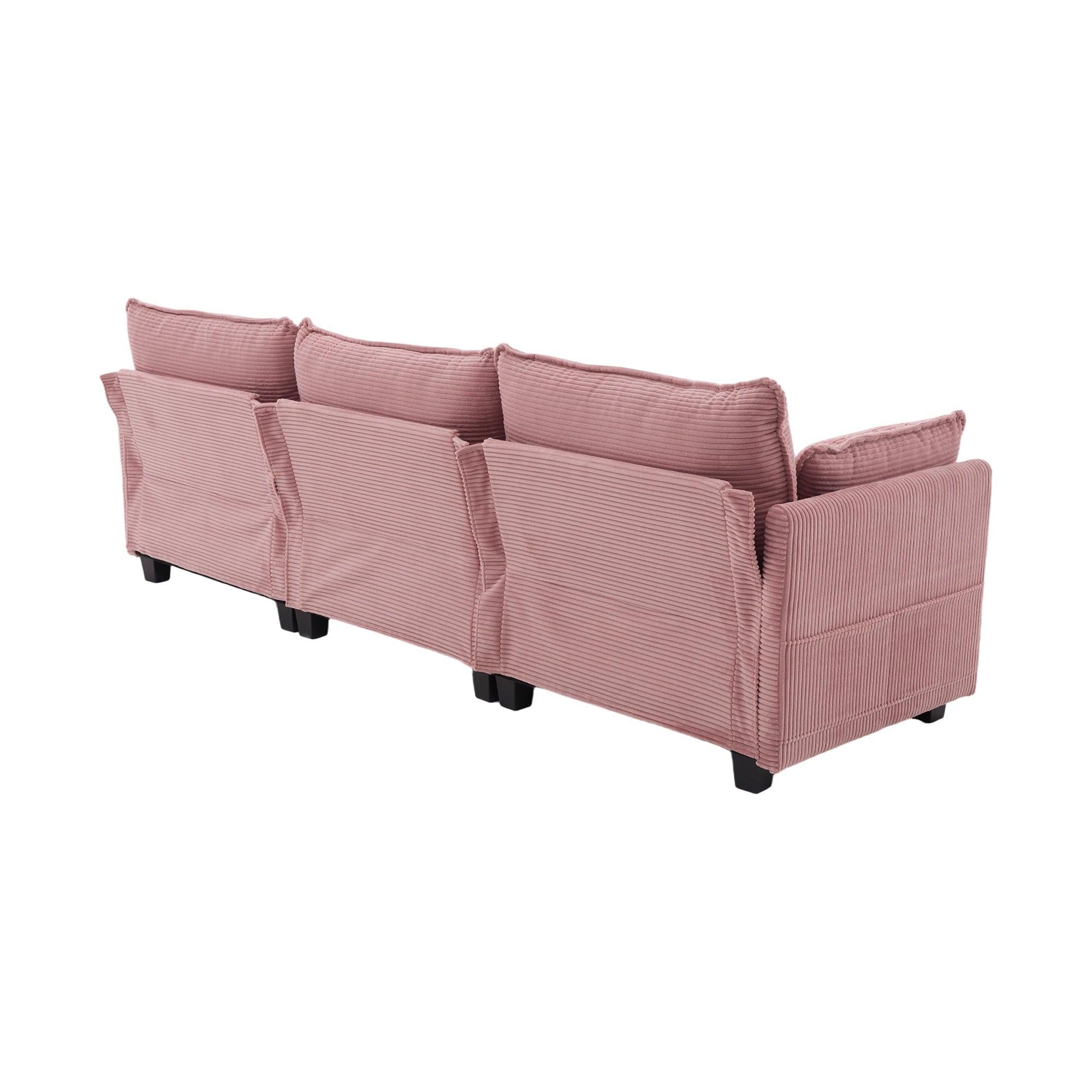 Oversized Modular Sectional Sofa with Movable Ottoman.
