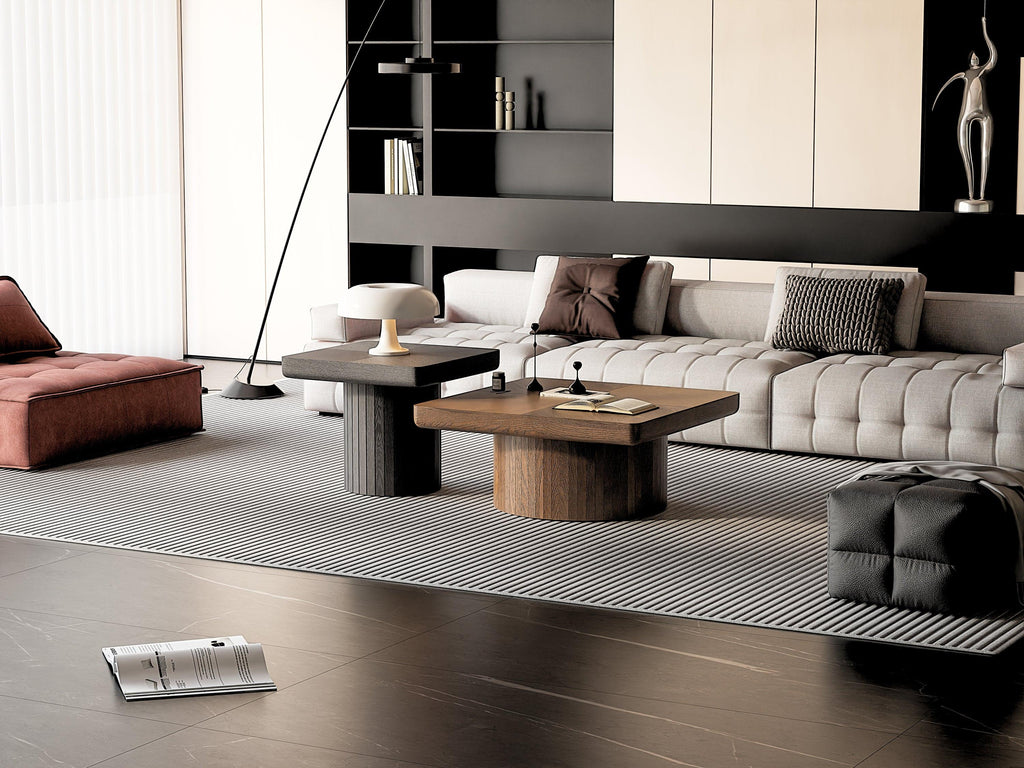 Wood Nesting Coffee Table Set for Versatile Living Room Use.