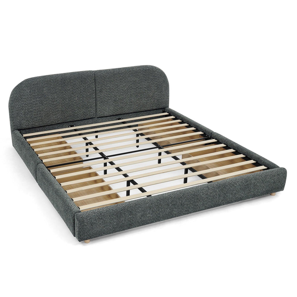 King Size Upholstered Bed Frame with Storage and Headboard.