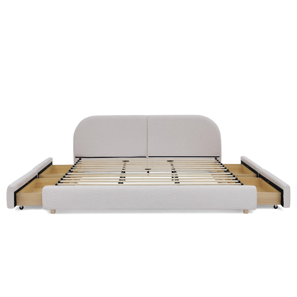 King Size Upholstered Bed Frame - Modern Minimalist Design.