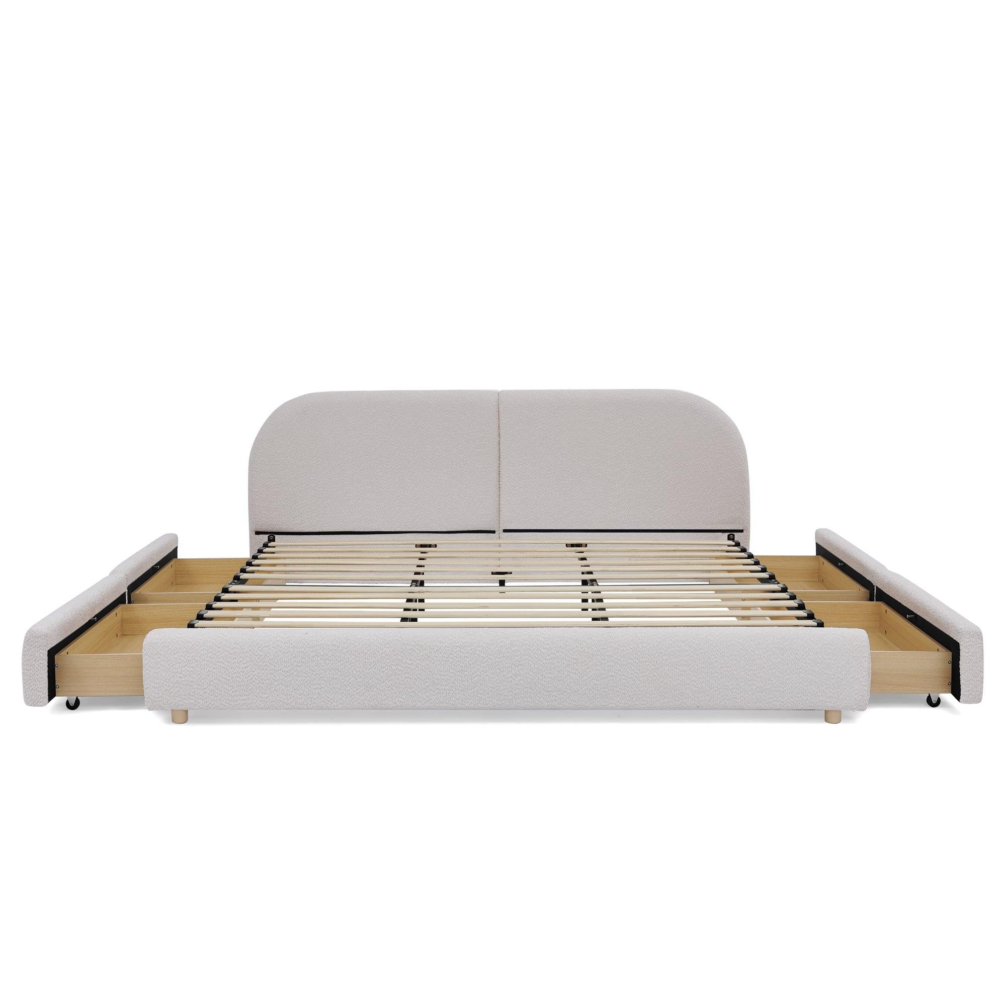 King Size Upholstered Bed Frame - Modern Minimalist Design.