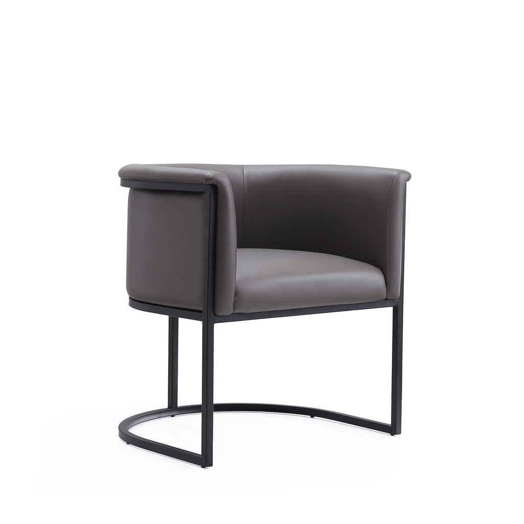 Cosmopolitan Metal Vegan Leather Dining Chair in Graphite