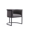 Cosmopolitan Metal Vegan Leather Dining Chair in Graphite