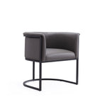 Cosmopolitan Metal Vegan Leather Dining Chair in Graphite