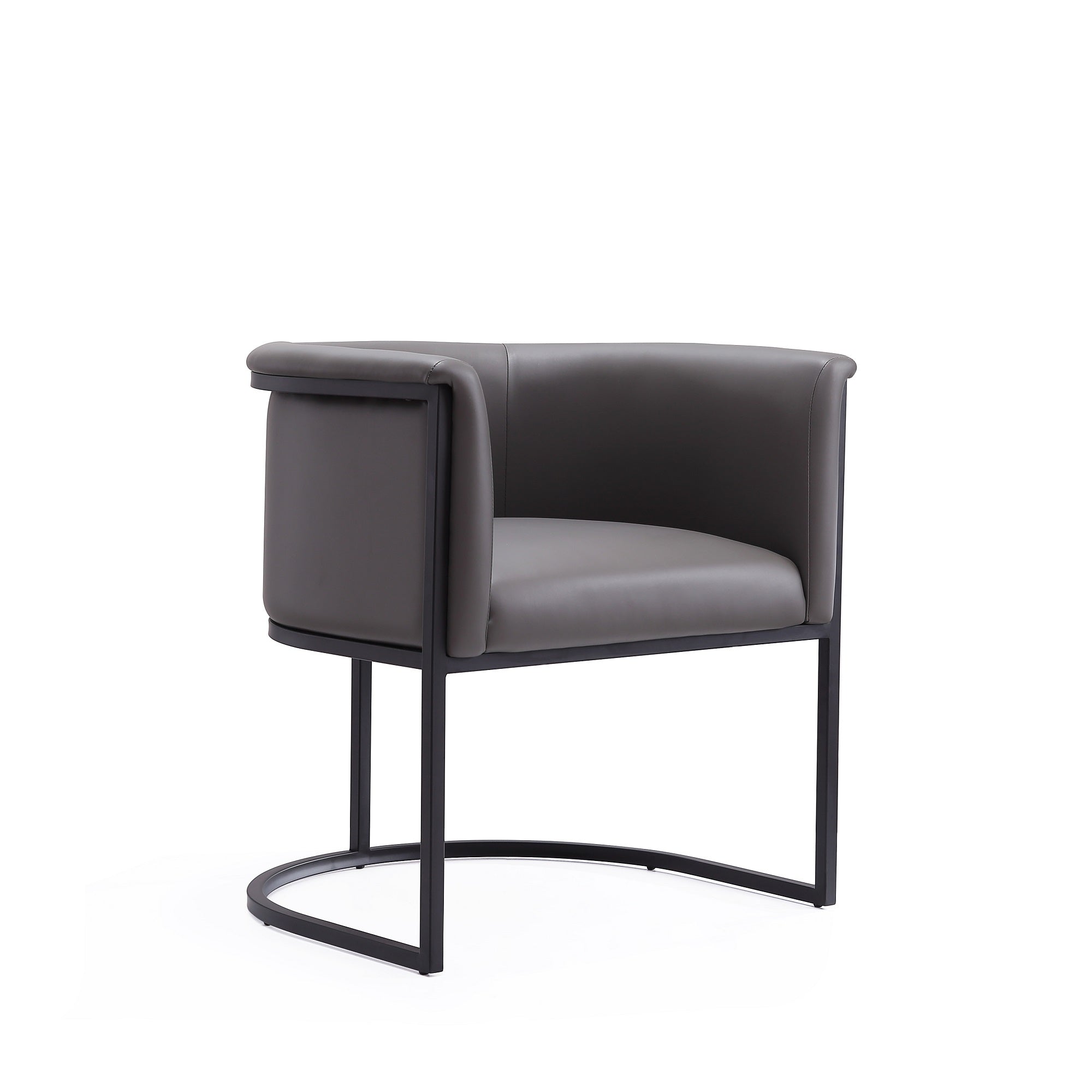 Cosmopolitan Metal Vegan Leather Dining Chair in Graphite