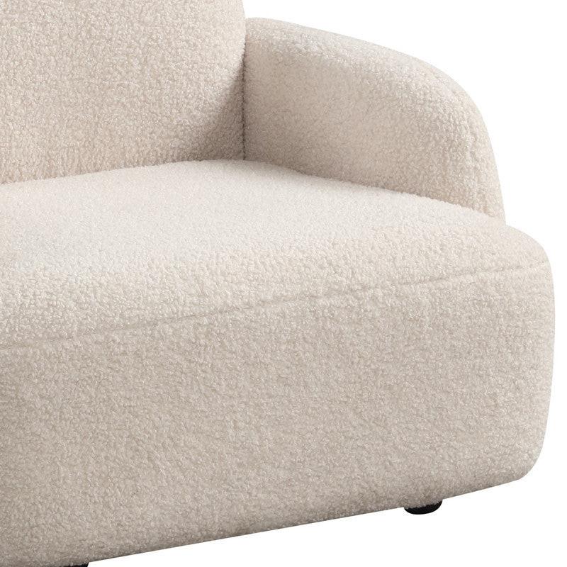 Beige Sherpa Kids Armchair - Bear-Shaped Design.