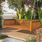 TOPMAX Twin Size Garden Swing Bed for Outdoor Relaxation.