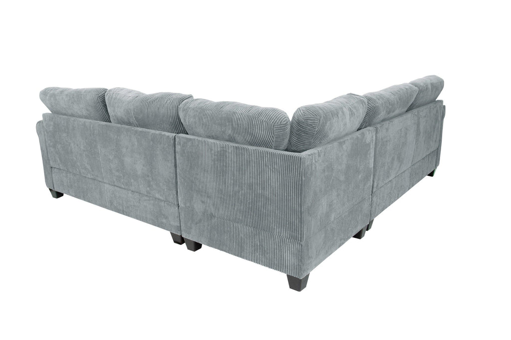 4pc Sectional Set with Matching Pillows and Ottoman.