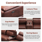 6-Piece Modular Leather Sectional Sofa for Living Room.