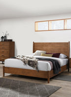 Walnut Bedroom Set with Nightstands - Mid-Century Modern Style.