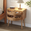 Rotating Hidden Compartment Nightstand for Smart Storage.