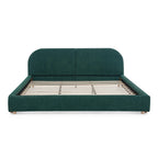 King Size Upholstered Bed Frame with Curved Headboard.