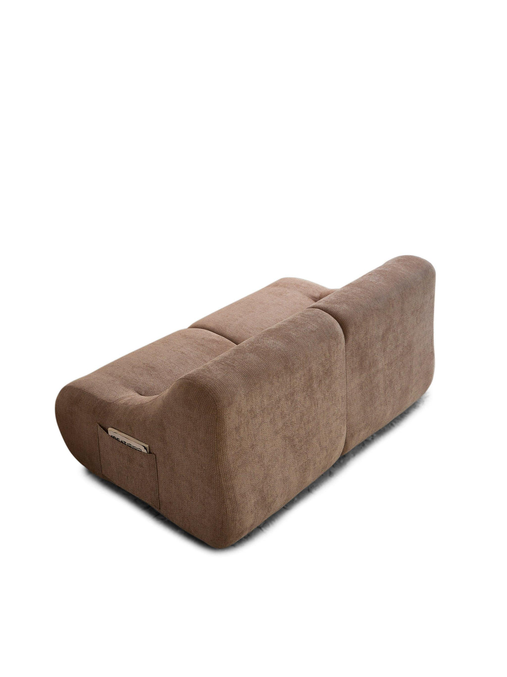 Chenille Fabric 2-Seater Sofa, Easy-Transport, Brown.