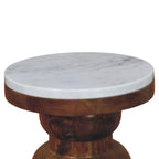 Solid Wood Marble Top Bulla Side Table for Modern Living.