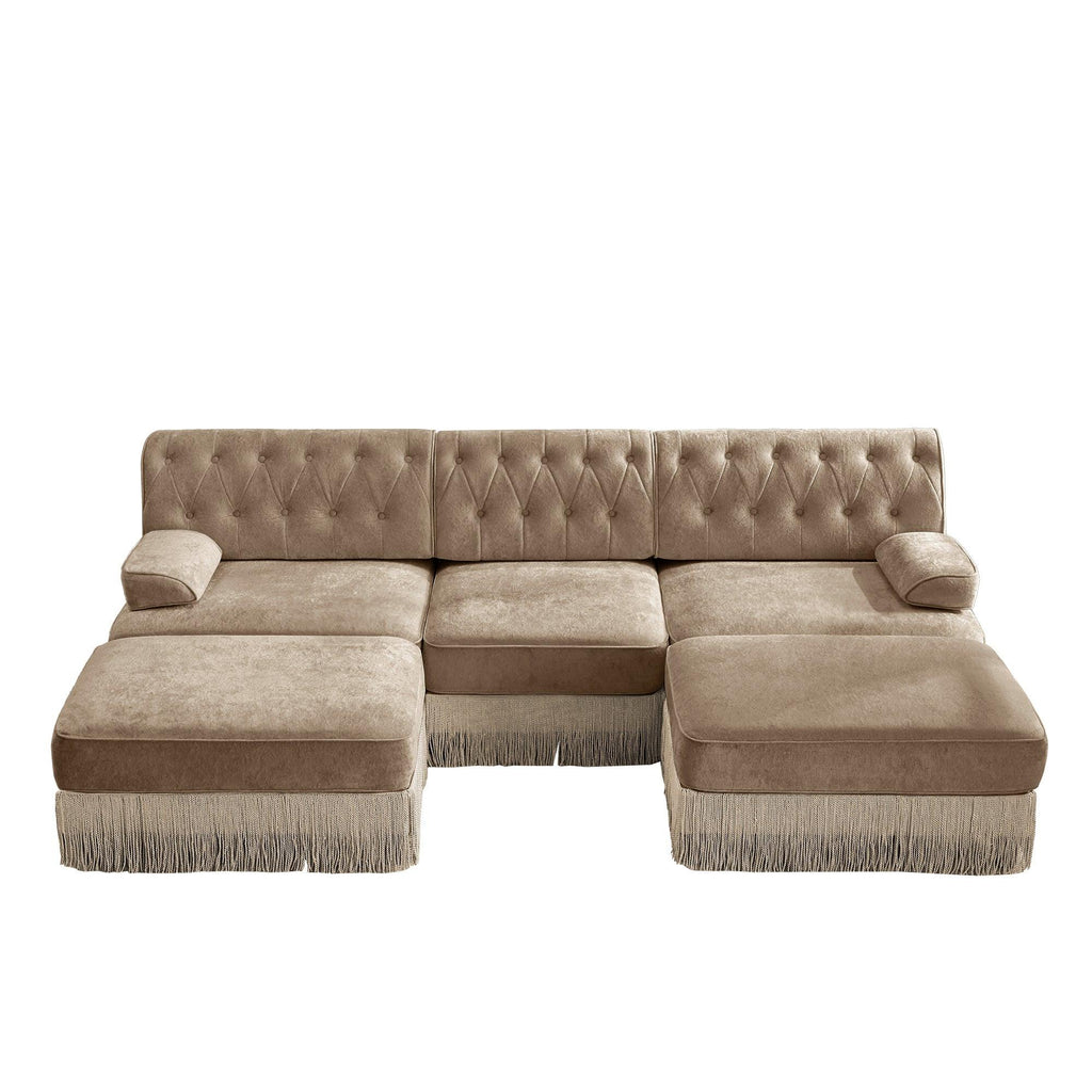 Modular Velvet Chesterfield Sofa for Living Rooms.