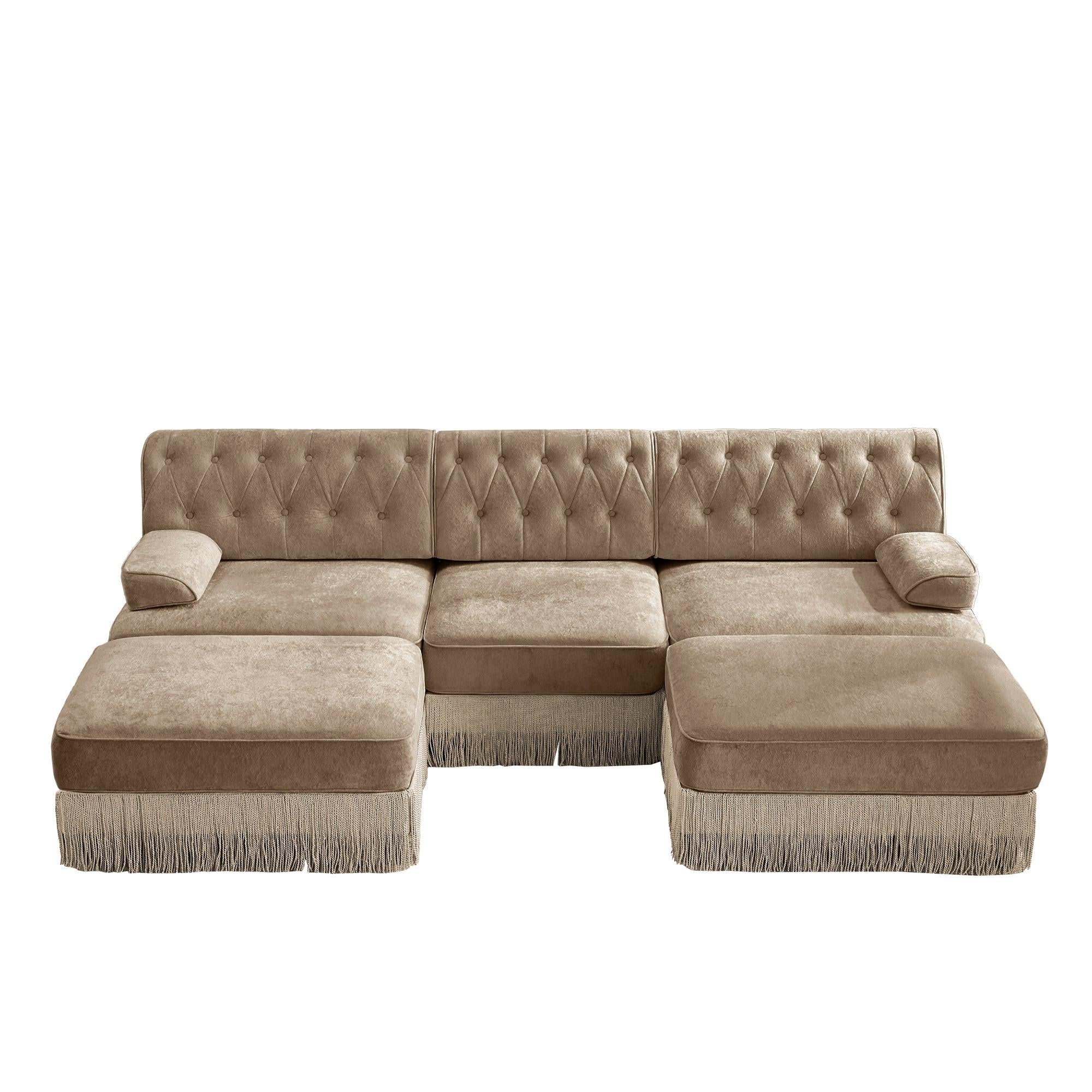 Modular Velvet Chesterfield Sofa for Living Rooms.