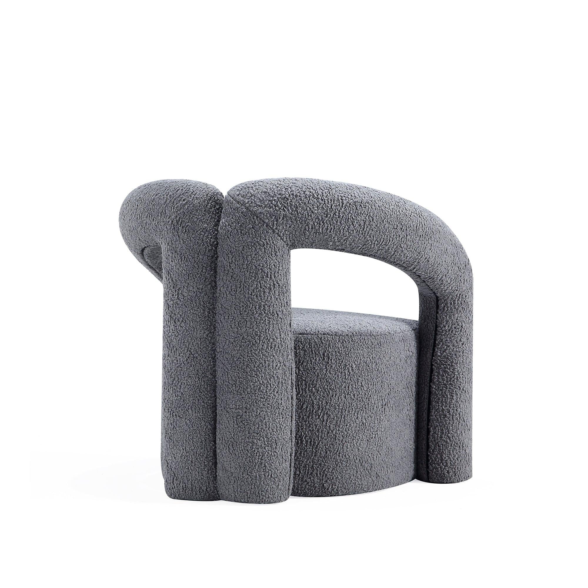 Darian Boucle Lounge Chair in Gray.