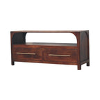 Solid Wood Arched Edge Media Unit.