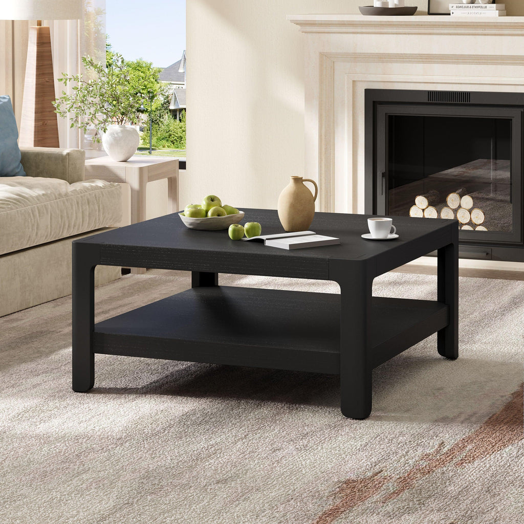 Farmhouse Coffee Table with Soft Rounded Profile.