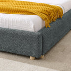 King Size Upholstered Bed Frame with Curved Headboard.
