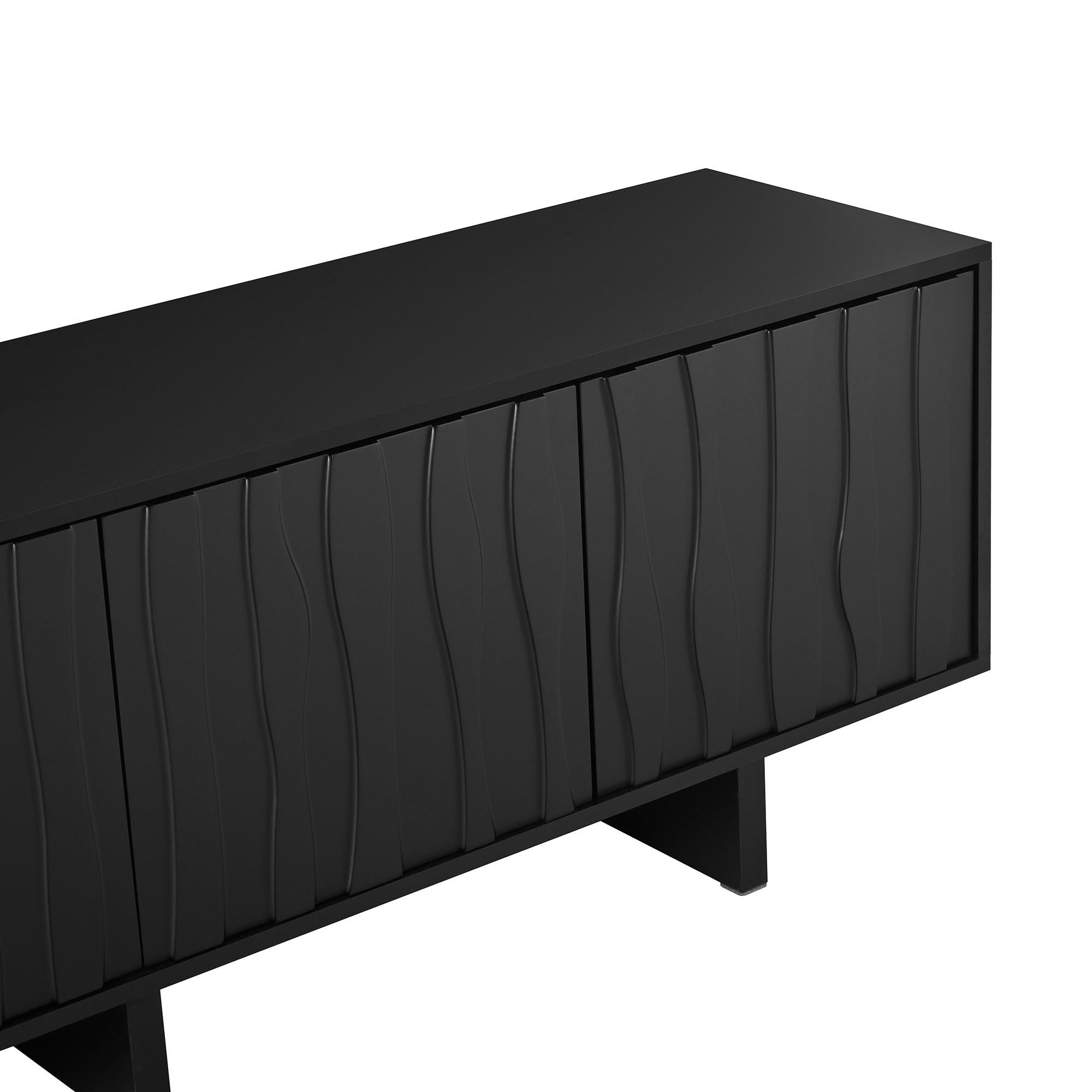 Retro Style Rustic Wood Grain TV Stand for 75' TVs.