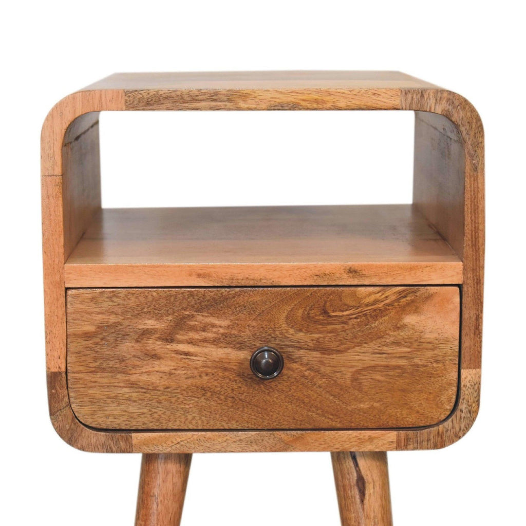 Mini Oakish Curve Open nightstand.