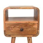 Mini Oakish Curve Open nightstand.