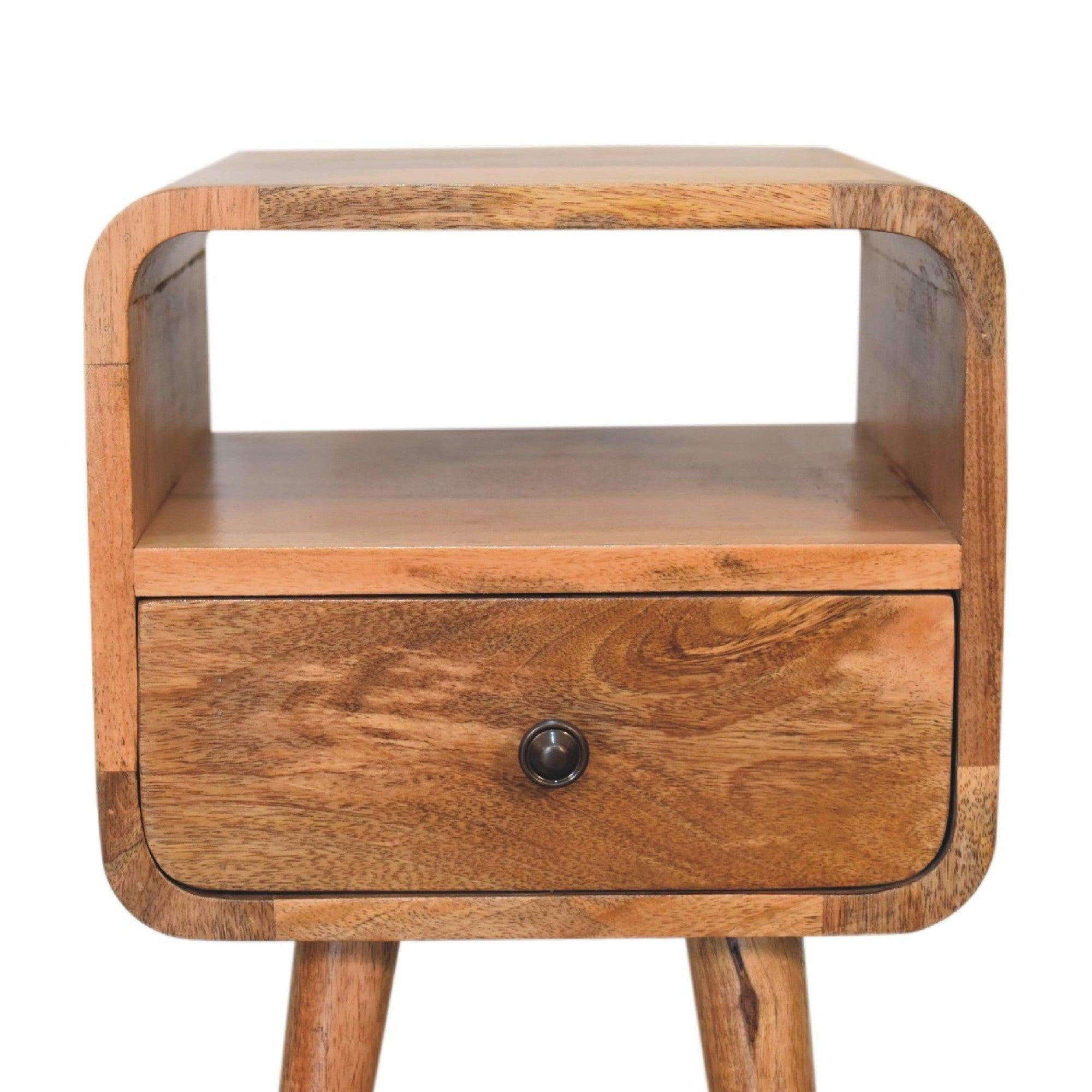 Mini Oakish Curve Open nightstand.