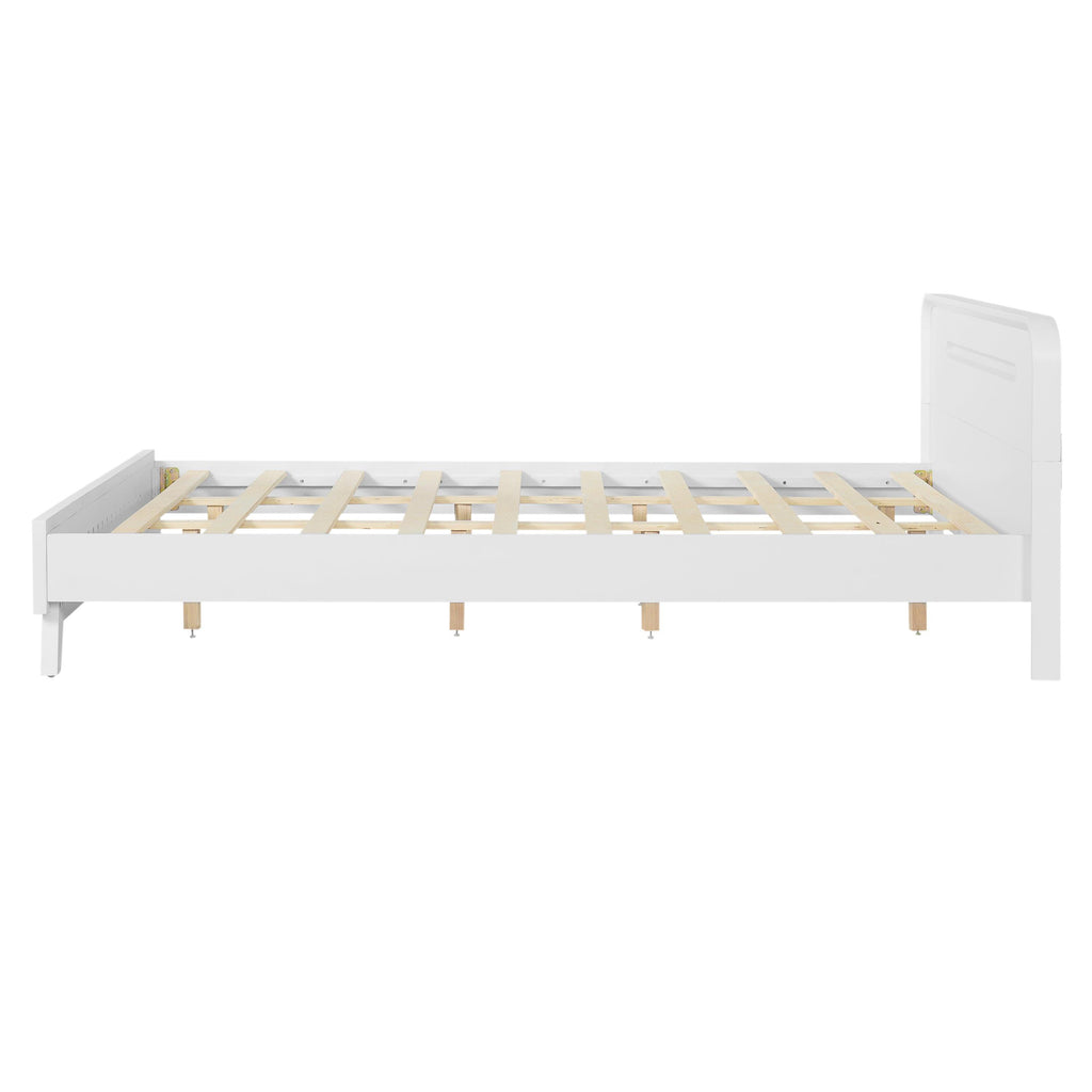Pine Solid Wood Queen Size Bed - Durable & Elegant.