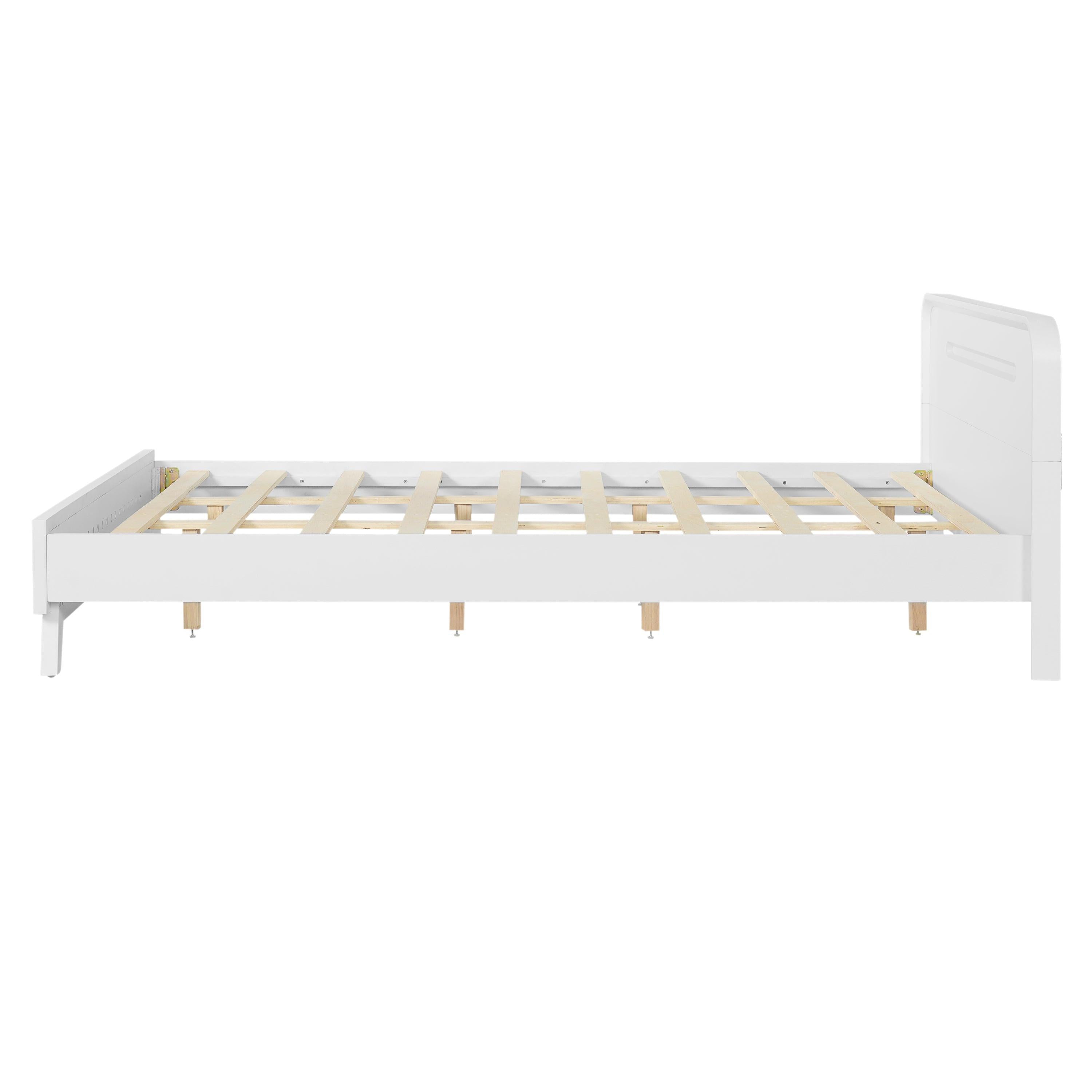 Pine Solid Wood Queen Size Bed - Durable & Elegant.