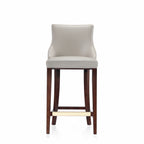 Shubert Wood Upholstered Barstool in Light Gray