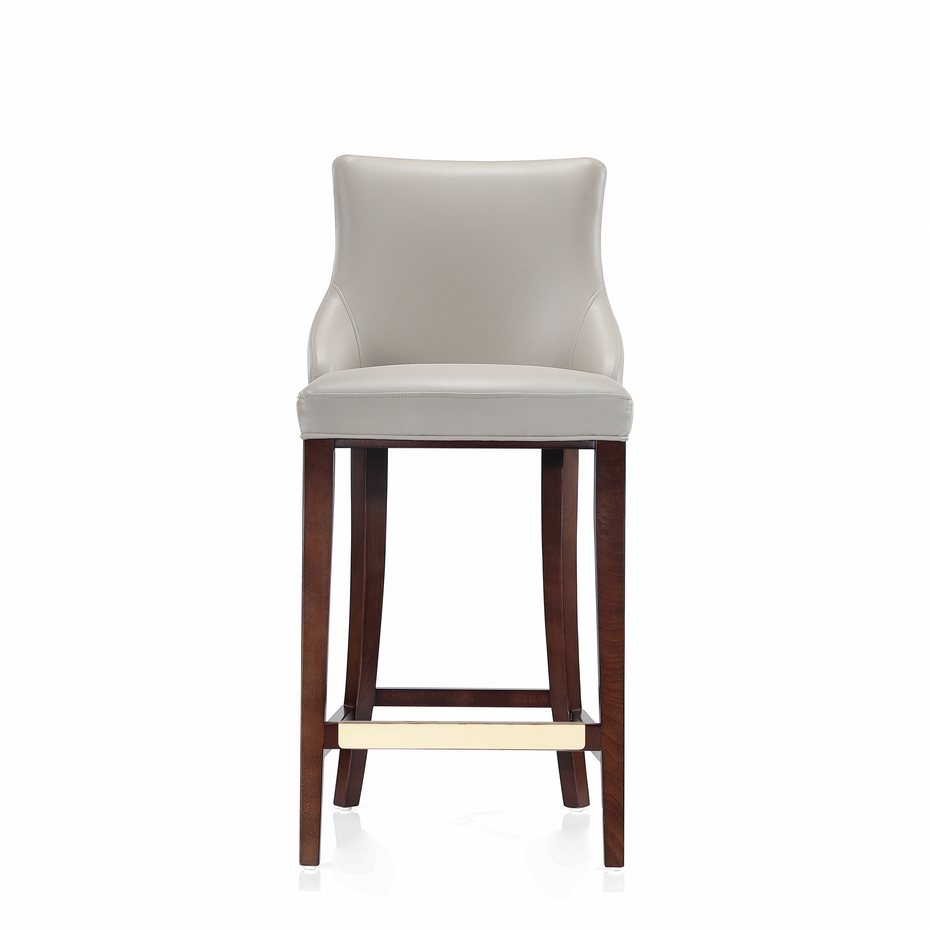 Shubert Wood Upholstered Barstool in Light Gray