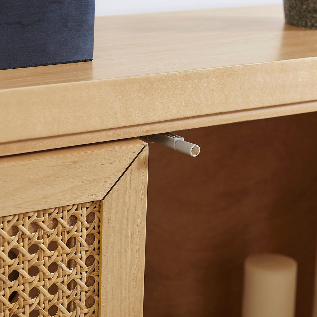 39.4' Rattan Sideboard Buffet Cabinet for Modern Storage.