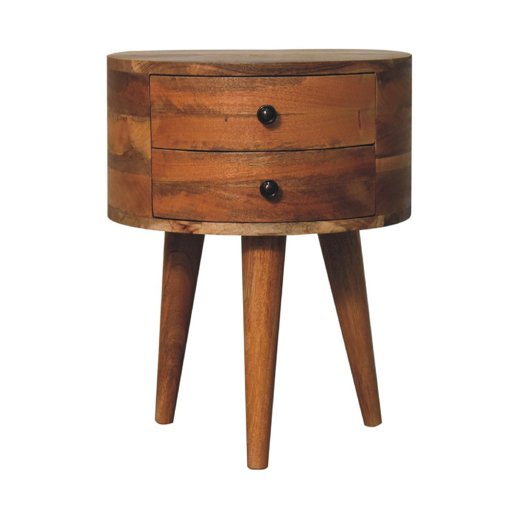 Soild wood Odyssey Oak-ish Tripod Nightstand
