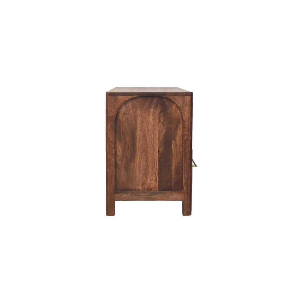 Solid Wood Arc-Line Media Console - Solid Wood Media Console.