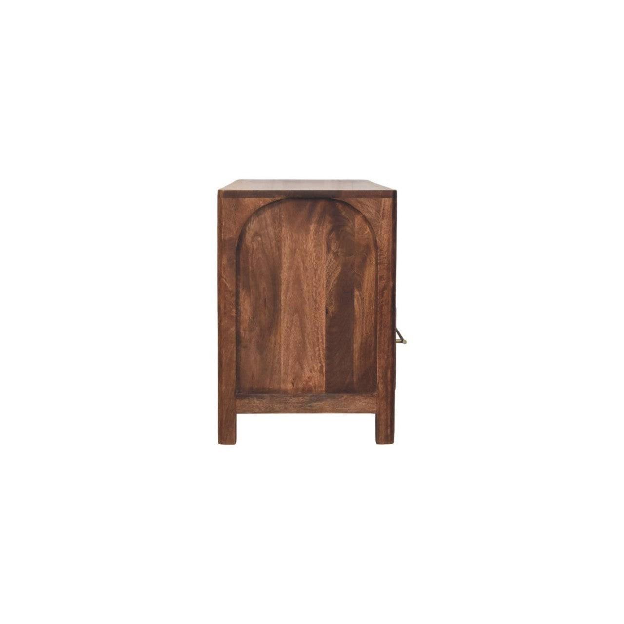 Solid Wood Arc-Line Media Console - Solid Wood Media Console.