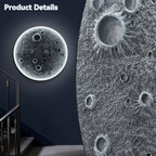 32-Inch Realistic Resin Moon Wall Light – Plug-In Dimmable LED Moon Sconce with Remote Control, 30 W Main & 10 W Night Light, Meteorite Crater Texture, 1.75″ Thick Wall-Mounted Décor for Home & Commer.