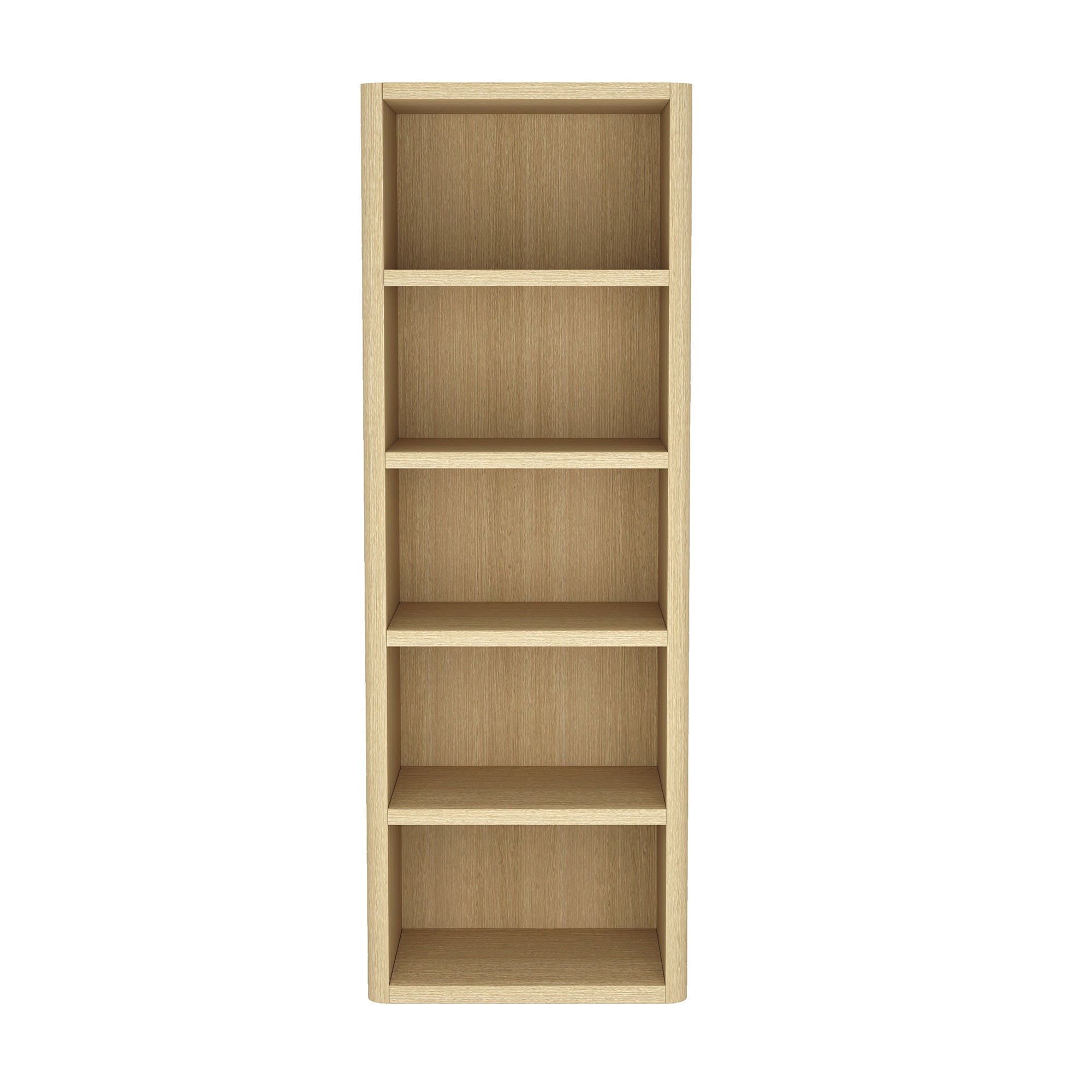 Rivington Modern 28' Open Bookcase in Natural Oak (5-Shelf)